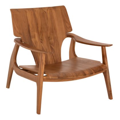 Кресло HM9551 от масивно тиково дърво в естествен цвят 80x82x76 см