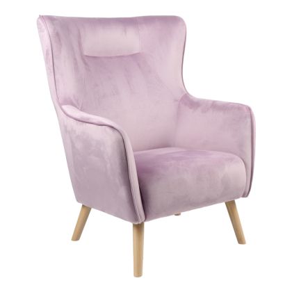 Кресло Insicive дамаска плюш цвят бледо розов 72x89x105cм
