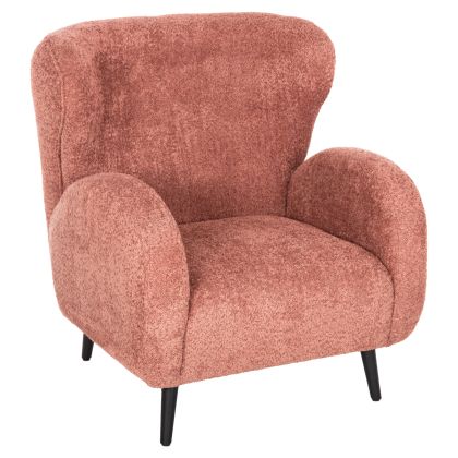 Кресло KRYLY HM9593.02 розово букле с черни дървени крака 83x87x89Hcm