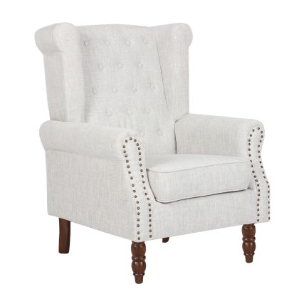 Кресло бергере ROSY с текстилна дамаска цвят екрю Ε7118,3Κ