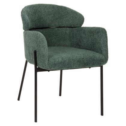 Кресло зелено букле с метални крака Wolf HM8583.03 58x58x80 см