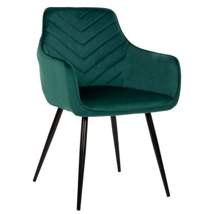 Кресло зелено кадифе и метални крака Latrell HM8582.03 55x57x84 см