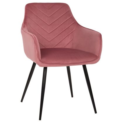 Кресло розовп кадифе и метални крака Latrell HM8582.02 55x57x84 см
