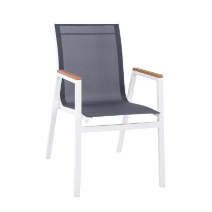 Кресло с подлакътници hm5697.03 бяла дамаска 53x67x87 см