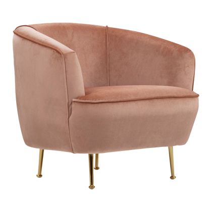 Кресло с розова плюшена дамаска 83x72x75cm с предварителна поръчка