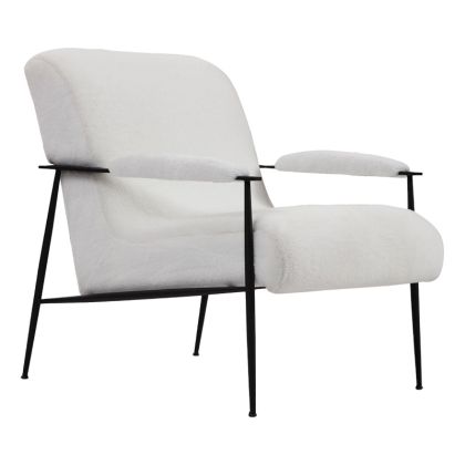 Кресло с текстилна дамаска цвят бял 75x80x85cm Pre Order