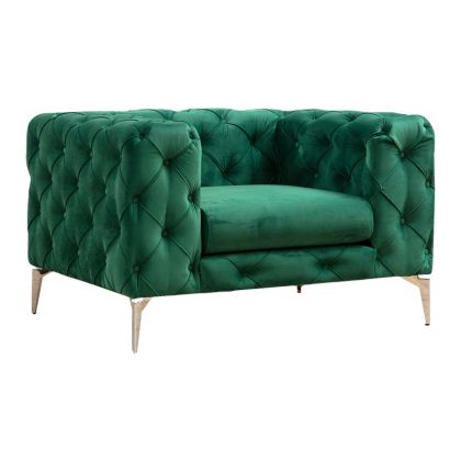 Кресло с текстилна дамаска цвят зелен 108x90x70cm Pre Order