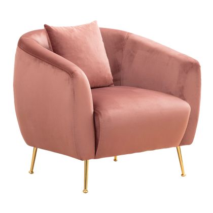 Кресло с текстилна дамаска цвят розов 70x82x82cm Pre Order