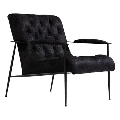 Кресло с текстилна дамаска цвят черен 75x80x85cm Pre Order