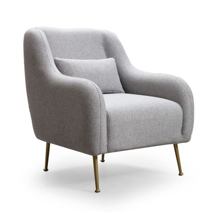 Кресло текстилна дамаска бежов цвят сив/злато 78x89x90cm с предварителна поръчка