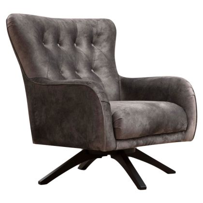 Кресло текстилна дамаска цвят въглен 85x78x91cm с предварителна поръчка