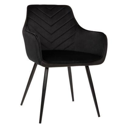 Кресло черно кадифе и метални крака Latrell HM8582.04 55x57x84 см