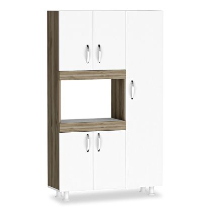 Кухненски шкаф Defne в цвят бял/орех 89x37.5x160cm