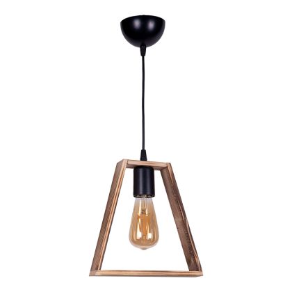 Лампа за таван Trigol за 1 крушка черна-дърво 25x4x96cм