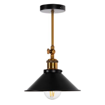 Лампа за таван или стена черен метал медни златисти акценти ИНДУСТРИАЛЕН стил Φ21x31Hсм HM4121