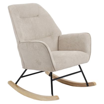 Люлеещо кресло Exultant с кремава текстилна дамаска 75x68x95cm