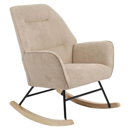 Люлеещо кресло Exultant с кремава текстилна дамаска 75x68x95cm
