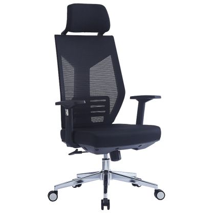 Мениджърски офис стол Commend с платен меш в черен цвят