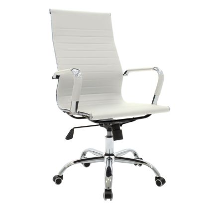 Мениджърски офис стол Valter бяла еко кожа 55.5x58x108cm