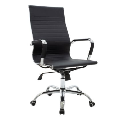 Мениджърски офис стол Valter черна еко кожа 55.5x58x108cm