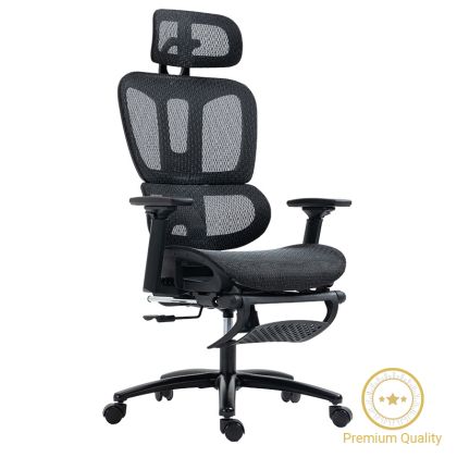 Мениджърски офис стол с поставка за крака Verdant Premium Quality мрежа черен