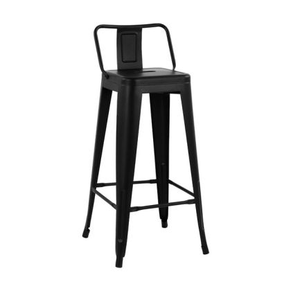 Метален бар стол Melita гръб в черен мат 43x43x95cm HM8643.22