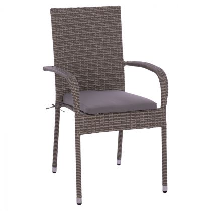Метален градински стол HM5685.01 с възглавничка 55x64x93cm
