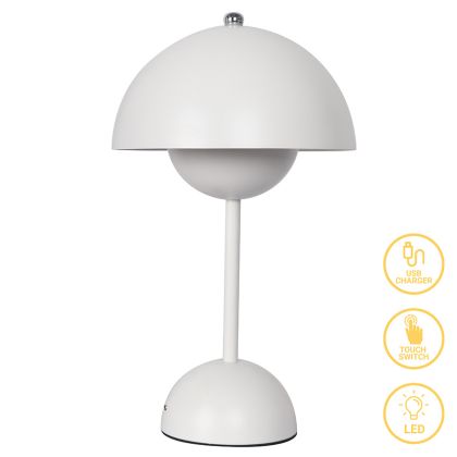 Настолна лампа Creative LED бял цвят D18x30cm
