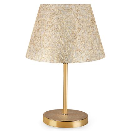 Настолна лампа E27 цвят бежов/златен D22x37cm