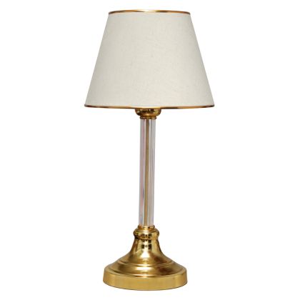 Настолна лампа HM7591.02 със златна основа и шапка цвят екрю