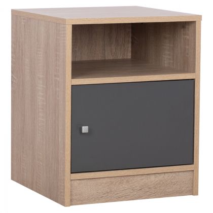 Нощно шкафче от меламин MALORY HM2205.04 цвят сонома/сив 40x40x50