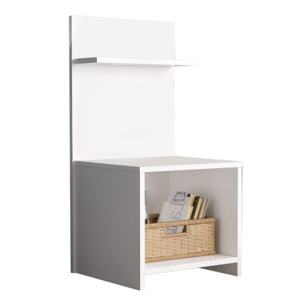 Нощно шкафче с рафт Aveline в бял цвят 43.2x9x60cm