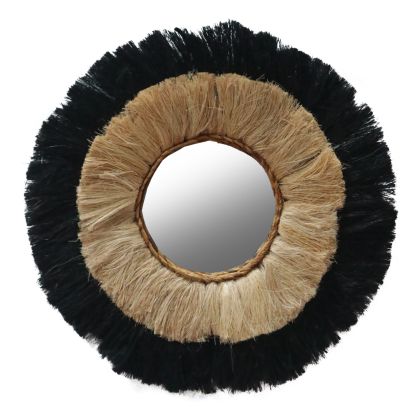 Огледало кръг в естествен и черен цвят hm7737