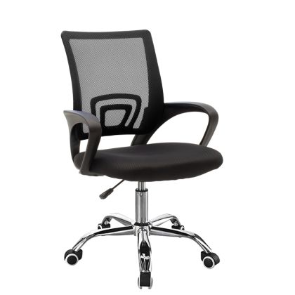 Офис стол Berto с мрежа в черен цвят 56x47x85-95cm