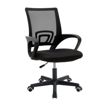 Офис стол Berto с мрежа в черен цвят 56x47x85-95cm