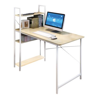 Работно бюро Adrian от меламин цвят бял/натурален 120x64x120cm