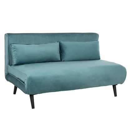 Разтегателен диван ASMA HM3077.15 двуместен с плюшена дамаска цвят мента 140x75x89Hcm.