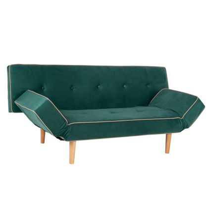 Разтегателен диван CRISPIN HM3027.13 с плюшена дамаска цвят кипърско зелено 178x90x80Hcm.