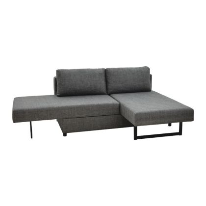 Разтегателен полиморфен диван Defry с текстилна дамаска цвят въглен 230x165x72cm