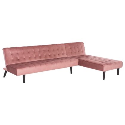 Реверсивен ъглов диван zelda hm3154.12 кадифе в розово