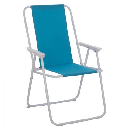 Сгъваем плажен стол с висока облегалка HM5148 Metallic