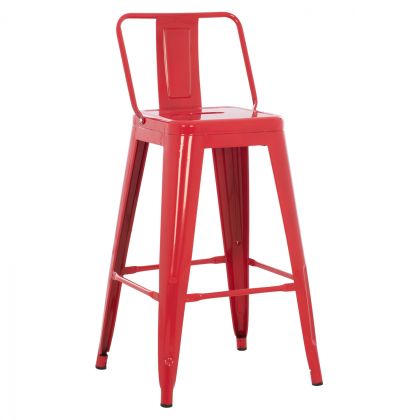Средно висок метален бар стол MELITA червен HM8574.04