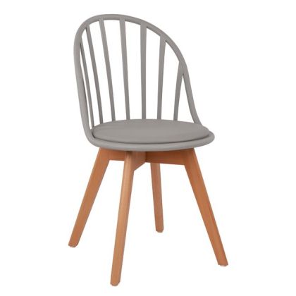 Стол Alina HM8456.10 дървен със сива седалка