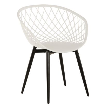 Стол ARIADNE HM8001.21 от полипропилен с метални крака в бял цвят 63x56x80Hcm.