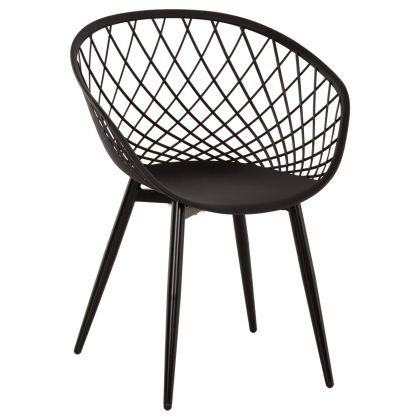 Стол ARIADNE HM8001.22 от полипропилен с метални крака в черен цвят 63x56x80Hcm.