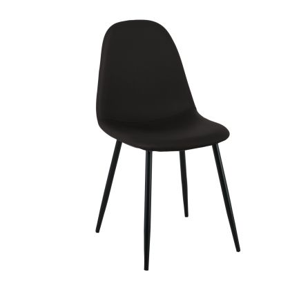 Стол CELINA с черна седалка от Pvc и черни метални крака ΕΜ907,4ΜP
