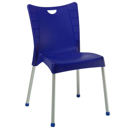 Стол Crafted полипропилен в тъмно синьо с алуминиев крак