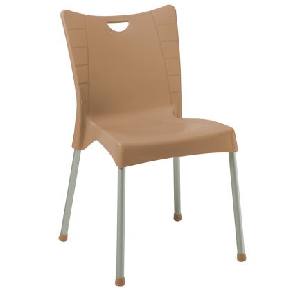 Стол Crafted полипропилен в цвят капучино - алуминиев крак