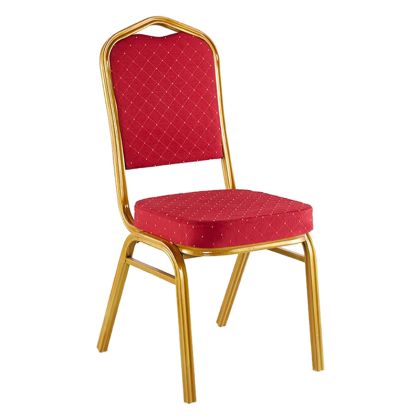 Стол Hilton червена дамаска и златна метална рамка 40x42x92cm