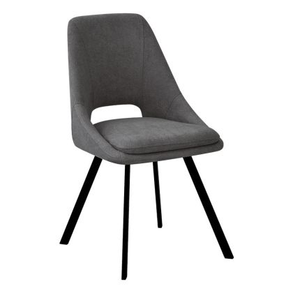 Стол Initiate букле в тъмно сив цвят и черни метални крака 48x57x85cm